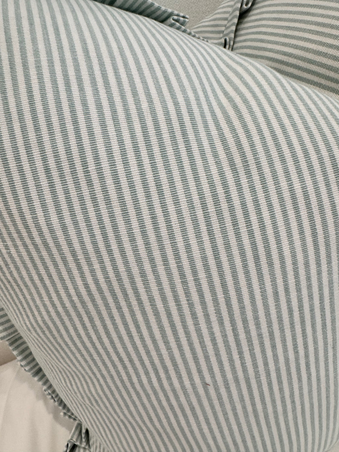 Ticking Pleated Ruffle Pillow  Set of 2