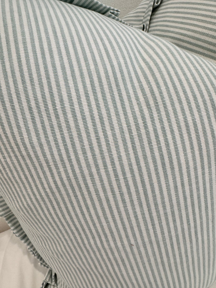 Ticking Pleated Ruffle Pillow  Set of 2