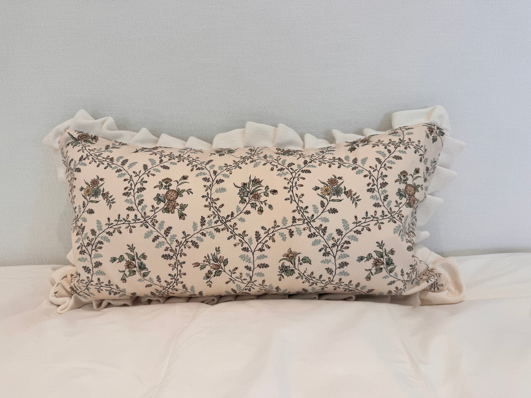 Ticking Pleated Ruffle Pillow  Set of 2
