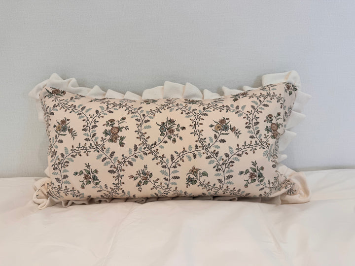 Ticking Pleated Ruffle Pillow  Set of 2
