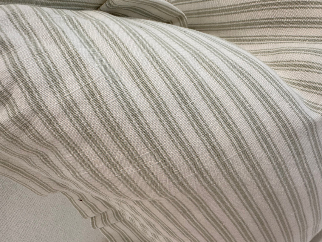 Ticking Pleated Ruffle Pillow Set of 2