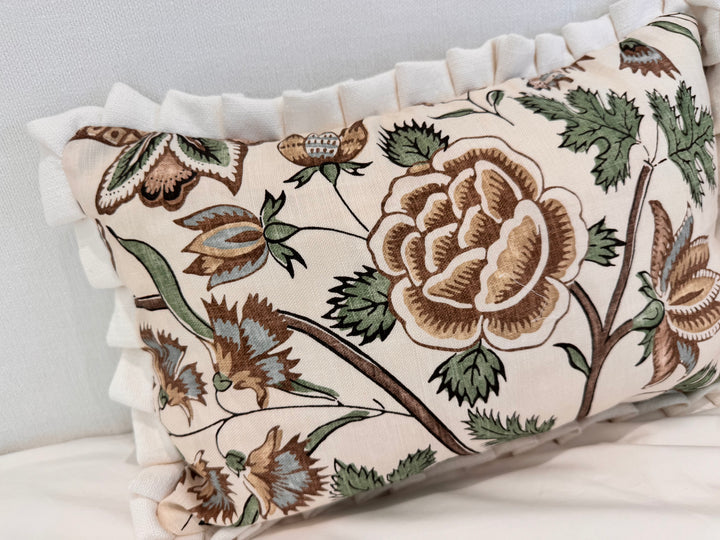 Ticking Pleated Ruffle Pillow  Set of 2