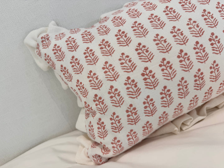 Ticking Pleated Ruffle Pillow  Set of 2